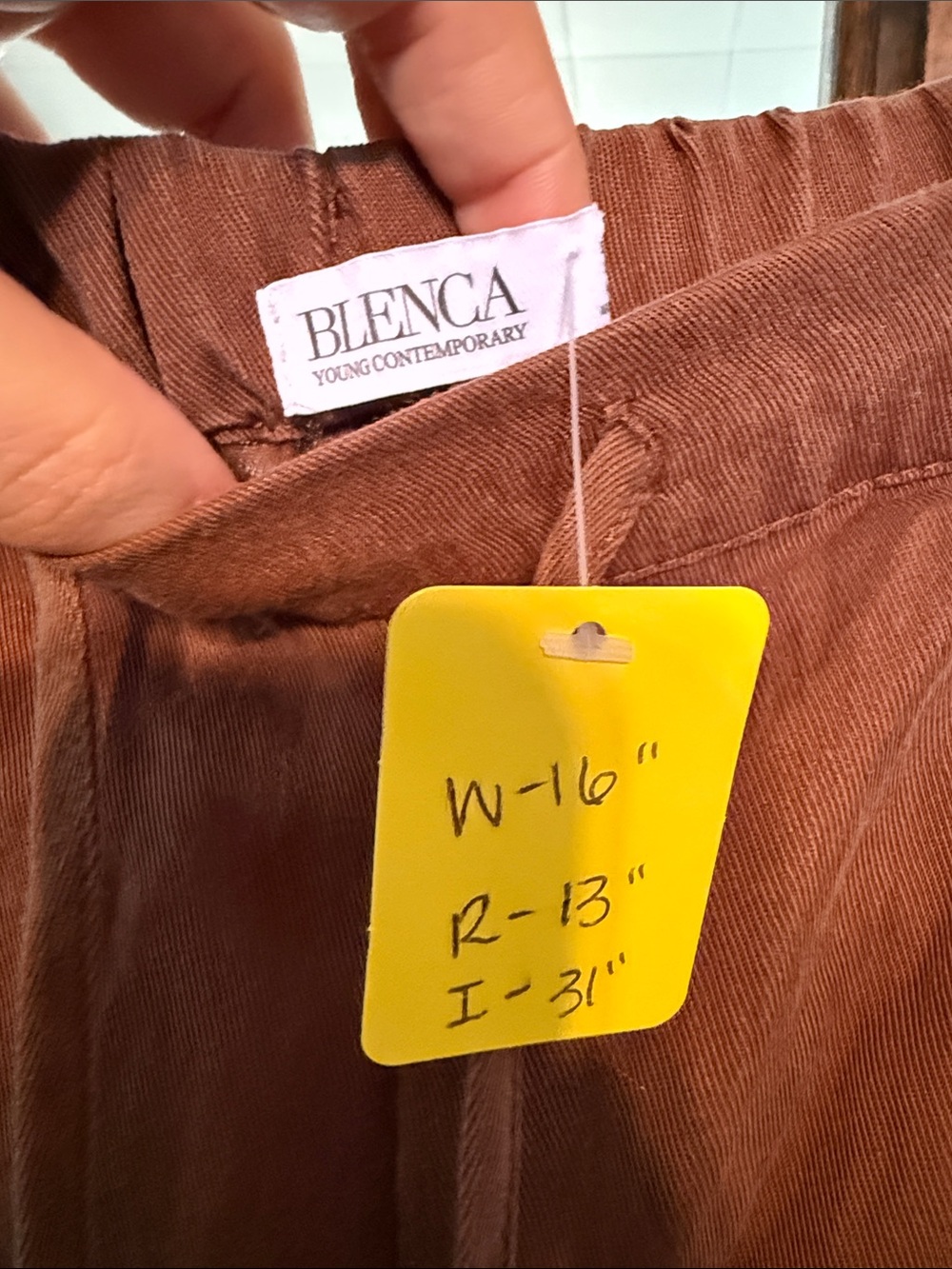 Blenca Young Contemporary Brown Lyocell Wide Leg Drawstring Trousers Size L - Picture 2 of 6
